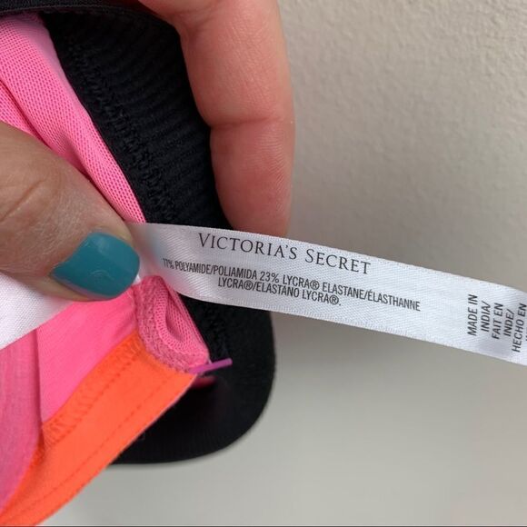 Victoria's Secret Front Zip Pink‎ and Orange Underwire Sports Bra 34B - Picture 6 of 10